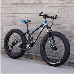 YYH Vélos de montagnes YYH Adult Mountain Bikes, Fat Tire Double Frein Disque Hardtail VTT, Big Wheels vlo en Acier Haute teneur en Carbone (Color : New Blue, Size : 24 inch 27 Speed)
