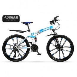 ZZKK Vélos de montagnes ZZKK Folding Mountain Bike 26 / 24 Pouces Vitesse mâle et Femelle Off-Road Racing Double Shock Absorber vélo, 24speed