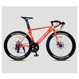 DJYD vélo DJYD 26 Pouces vélo de Route, Adulte 14 Vitesse Double Disque de Frein Vélo de Course, en Aluminium léger Vélo de Route, Parfait for la Route ou la saleté Trail Touring, Orange FDWFN (Color : Orange)