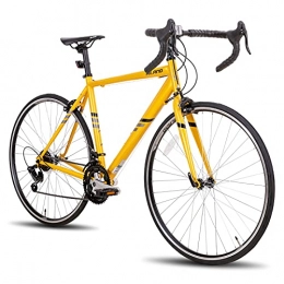 Hiland Vélos de routes Hiland Vélo de Course 700c en Acier City Commuter - 14 Vitesses - Jaune