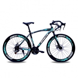 KUKU vélo KUKU Vélo De Route 21 Vitesses 700C, Vélo De Route 700C en Acier À Haute Teneur en Carbone pour Hommes, 26 Pouces, Freins À Double Disque, Convient Aux Amateurs De Sport Et De Cyclisme, Light Blue