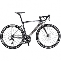 MAG.AL vélo MAG.AL 700C Vélo de Route de Fibre de Carbone, VéLos De Route Mountain Bike, Sport Lumière VéLo De Montagne, pour Bicyclette Jeu, Gris, 480