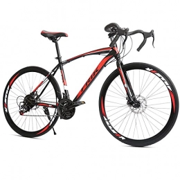 PBTRM Vélos de routes PBTRM Vélo Route 21 Vitesses 700C, Cadre Acier Haute Teneur Carbone, Freins Disque Avant Et Arrière, Vélo Ville pour Hommes, Femmes, Rouge