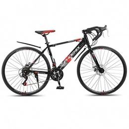 M-YN vélo Vélo De Route, 27, 5 Pouces En Acier Au Carbone Plein Suspension Vélo Vélo Adolescent Adolescent Vélo Avec Des Freins à Double Disque à 24 Vitesses Pour Hommes Femmes Anniversaire Cad(Color:noir+rouge)