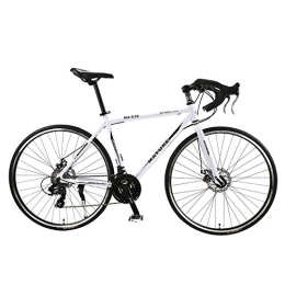 Hyuhome vélo Vélo de Route pour Les Hommes et Les Femmes, 700C en Alliage d'aluminium Bend Guidon Racing avec 30 Shimano Sora Système Dérailleur Vitesse et Double Frein à Disque, White Black
