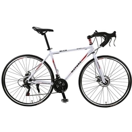 PBTRM Vélos de routes Vélo Route 700C 26, 8 Pouces Cycling Vélo Course 27 Vitesses Alliage Aluminium Vitesse Variable Double Frein Disque Route Vélo pour Hommes Femmes, White Red