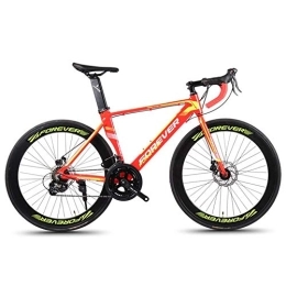 WJSW Vélos de routes WJSW Vélo Route 14 Vitesses, vélo Route Cadre Aluminium, vélo Course pour Hommes et Femmes avec Freins Disque mécaniques, vélo Utilitaire Ville, vélo Utilitaire Ville, Orange