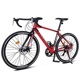 WJSW Vélos de routes WJSW Vélo Route 14 Vitesses, vélo Ville Cadre Aluminium, Freins Disque mécaniques, vélo Route d'endurance, Roues 700 * 23C, Rouge