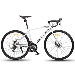 WJSW Vélos de routes WJSW Vélo Route 16 Vitesses, vélo Route Aluminium léger, système freinage Disque d'huile, vélo Banlieue pour Hommes Adultes, Parfait pour Le Tourisme sur Route ou sur Piste, Blanc