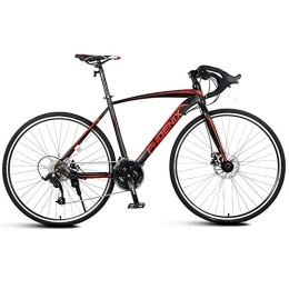 WJSW Vélos de routes WJSW Vélo Route Adulte, vélo Course pour Hommes avec Frein Disque Double, vélo Route Cadre Acier Haute teneur Carbone, vélo Ville, Noir, 27 Vitesses 3 Rayons