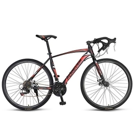 WJSW Vélos de routes WJSW Vélo Route pour Hommes, vélo Route Cadre Acier Haute teneur Carbone 21 Vitesses, vélo Course Acier avec Frein Double Disque, Roues 700 * 28C, Rouge