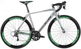 YZPTYD vélo YZPTYD Route, Adulte 16 Vitesse Vlo de Course, 480MM Ultra-lger en Aluminium Cadre en Aluminium Ville de Banlieue de vlos, Parfait for la Route ou la salet Trail Touring, Gris, Couleur: Argent