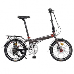 CHEZI vélo CHEZI FoldingCadre en Aluminium Pliant de Bicyclette pour vélo portatif d'hommes et de Femmes 20 Vitesses 7 Pouces