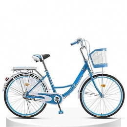 JHKGY vélo JHKGY Vélo classique rétro pour vélo de banlieue unisexe classique avec support arrière et panier pour vélo adulte 66 cm bleu