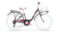 MBM vélo MBM Fleur 20 Donna 6v Ctb MBN Vélo, Noir Brillant A01, Taille Unique Femme