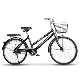 MC.PIG vélo MC.PIG Vélo de Loisirs de Ville Adultes - Vélo de Ville en Aluminium de 22 / 24 / 26", vélo rétro de Style hollandais avec Panier adapté aux étudiants Masculins et féminins Retro Lady Bicycle