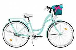 Milord Bikes vélo Milord. City Comfort Bike pour femme Style hollandais avec porte-arrière, 3 vitesses, Aqua, 66 cm