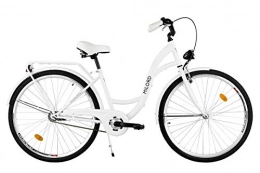 Milord Bikes vélo Milord. Vélo de Confort, Byciclette, Vélo Femme, Vélo de Ville, 3 Vitesses, Blanc, 26 Pouces