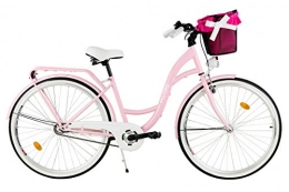 Milord Bikes vélo Milord. Vélo de Confort, Byciclette, Vélo Femme, Vélo de Ville, 3 Vitesses, Rose, 26 Pouces