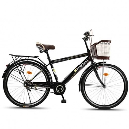 MLSH vélo MLSH Vélo for Homme de 26 Pouces, vélo de Banlieue for Adulte for Homme, vélo d'étudiant de Loisir Urbain Ordinaire, Voyage rétro, Noir