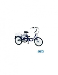 Motodak Velo Tricycle Adulte 20'' Bleu 5 Vitesses avec Panier Arriere