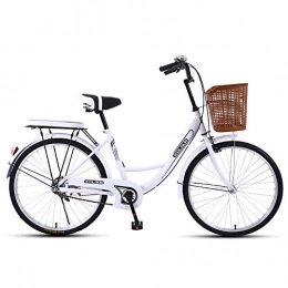 QX vélo QX Cycles citybike Liberty 24" Femme Style Retro - 7 Vitesses avec Panier Bicyclette Femme Vélo, Convient aux Filles Hauteur 150-175 CM, Single Speed a