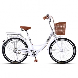 QX vélo QX Cycles citybike Liberty 24" Femme Style Retro - 7 Vitesses avec Panier Bicyclette Femme Vélo, Convient aux Filles Hauteur 150-175 CM, Single Speed b