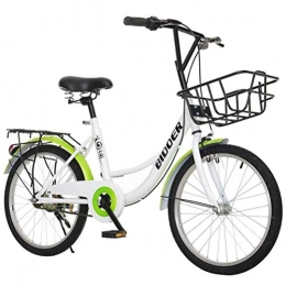 Tbagem-Yjr vélo Tbagem-Yjr Vélo De Voyage en Plein Air, Ville De Banlieue Route Vélo Fille Étudiante Voiture Étudiant (Color : White Green, Size : 24 inch)