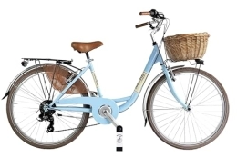 BICICLETTE CANELLINI vélo Vélo femme vénus doux vie 26" shimano ctb ville ville ville vélo (Bleu clair)