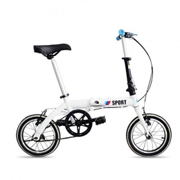 GSDZSY Vélos pliant 14 Pouces 412 Alliage D'aluminium Ultra Léger Vélo Pliant Portable Enfants Hommes Et Femmes Pliant Vélo de Montagne, White
