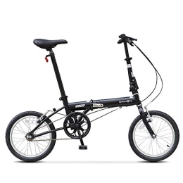 DJYD Vélos pliant 16" Mini Vélos pliants, adultes Hommes Femmes étudiants Poids léger vélo pliant, haute teneur en carbone cadre en acier renforcé Commuter Vélo, Bleu FDWFN (Color : Black)