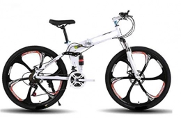 Liutao vélo 21 Vitesse plié VTT 24 / 26 Pouces 3 / 6 / 10 Couteau Roue vélos en Acier au Carbone Double Frein à Disque Sport vélos vélo de Montagne 26inch 6knife White