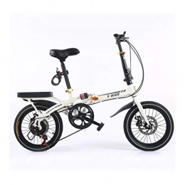 AIAI Vélos pliant AIAIⓇ Vélo Pliant Adulte Mini Portable léger pour Homme et Femme Freins à Disque Vitesse 38cm - Blanc