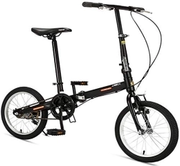 AYHa Vélos pliant AYHa 16" Vélos pliants, Haute-carbone en acier léger Poids vélo pliant, Mini monovitesse renforcé Cadre de banlieue vélo, portable léger, Noir