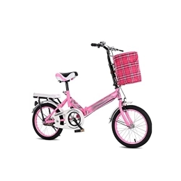  Vélos pliant Bicycles for Adults Folding Bike Multifunctional Shock-Absorbing Bike Free Installation Adult Bicycle for Womens and (Color : Pink, Size : 16inches)