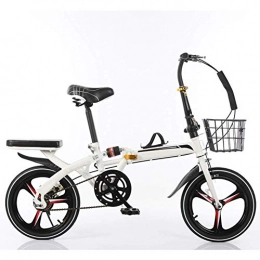 Chenbz Vélos pliant Chenbz Sports de Plein air vélo Pliant vélo Pliant léger 20 Pouces Amortisseur for Enfants Portable étudiant vélo Adulte Hommes et Femmes (Color : White)