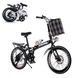 CHHD Vélos pliant CHHD Vélo Pliant pour Adulte, Mini-vélo Portable Ultra-léger pour étudiant à Vitesse Variable de 20 Pouces, Frein à Disque Double Avant et arrière Siège à 6 Vitesses réglable