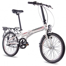 CHRISSON Vélos pliant CHRISSON Vélo pliant 20" - Foldrider 2.0 blanc - Vélo pliable pour homme et femme - Vélo pliable de 20" avec moyeu Shimano Nexus 3 vitesses - Vélo de ville Folding
