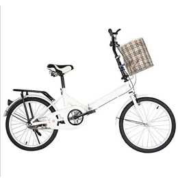 COUYY Vélos pliant COUYY Vélo vélo 20 Pouces vélo Adulte Pliant vélo élémentaire et intermédiaire Bicyclette, Blanc