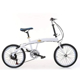 DIFU Vélos pliant DIFU Vélo pliant 20" 90 kg 7 vitesses 7 vitesses Double V Frein en V Vélo pliable jusqu'à pliable en acier carbone léger Bicycle Blanc