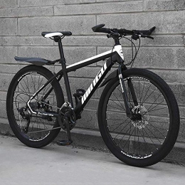 DJP vélo DJP Vélo de Montagne, Meuble Homme Femme Adulte Vtt Tout Terrain, Guidon de Siège Réglable, Vtt Pliables, Double Frein À Disque Vtt Noir / Blanc 26 ', 30 Vitesses, Noir Blanc, 26 ', 30 Vitesses