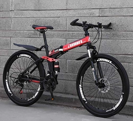 DJP vélo DJP Vélo de Montagne, Meubles Vtt Vélo Avec Roue À Rayons, Vtt Pliable 24 26 Pouces, Vélos de Montagne Légers Bicyclettes Bleu 26 ', 27 Vitesses, Rouge