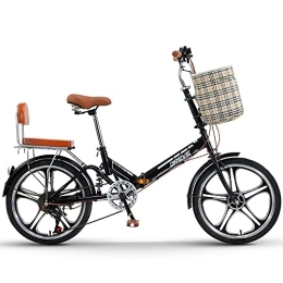 DODOBD vélo DODOBD 20 Pouces Vélo Pliant Folding, Acier à Haute Teneur en Carbone Bicyclette pour Les Employés de Bureau Etudiants, Vélos de Ville Convenant à 135-175 cm