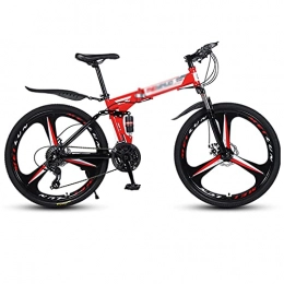 DQWGSS Vélos pliant DQWGSS Vélo Pliant Absorbant Les Chocs De 26 Pouces, Vélo Adulte À Une Roue À Vitesse Variable, Vélo Portable en Acier Au Carbone, Utilisé pour Les Sorties Et Les Sorties, Rouge, 27 Speed