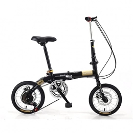 DQWGSS Vélos pliant DQWGSS Vélo Pliant De 14 Pouces, Vélo Pliant Portable Ultra-Léger pour Adulte À Vitesse Variable, Guidon Et Siège Réglables, Adapté Aux Adolescents Et Aux Adultes, Noir