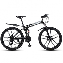 DQWGSS Vélos pliant DQWGSS Vélo Pliant en Acier Au Carbone De 26 Pouces, Vélo Portable Absorbant Les Chocs, Vélo Adulte À Une Roue À Vitesse Variable, Adapté Aux Adolescents Et Aux Adultes, Noir, 21 Speed