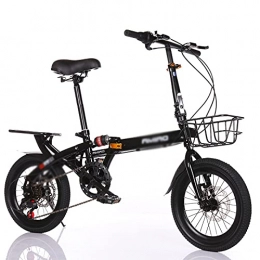 DQWGSS Vélos pliant DQWGSS Vélo Pliant, Vélo Unisexe en Acier Au Carbone, Vélo Pliant À Une Roue À Vitesse Variable, Utilisé pour L'extérieur Et l'exercice, Noir, 20in