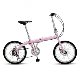 FCYIXIA Vélos pliant FCYIXIA Bicyclettes Pliantes 20 Pouces 6 Vitesse Pliable Vélo Pliable Exercice DE Ville DE Ville for Hommes Femmes Enfants (Couleur: Noir) zhengzilu (Color : Pink)
