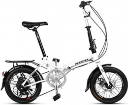 FEE-ZC Vélos pliant FEE-ZC Vélo de Ville Portable Universel 16 Pouces 6 Vitesses Banlieue Plier Cadre en Acier à Haute teneur en Carbone pour Adulte Unisexe