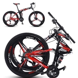 GUOE-YKGM Vélos pliant GUOE-YKGM 26inch Mountain Bikes Vélo Pliant, Stone Mountain 3 Spoke 24 / 27-Vitesse Adulte Vélo Pliant Léger, Rouge Brillant (Color : Red, Size : 27 Speed)
